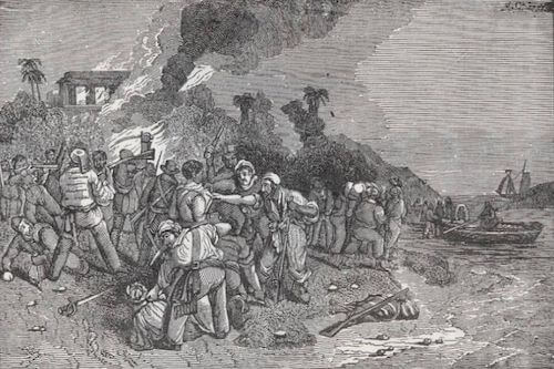 Pirates Retreat and Death of Howell Davis - Pirates Own Book (1837)